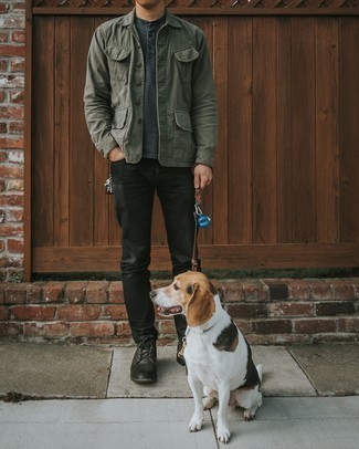Welche Jeans mit olivgrüner Shirtjacke zu tragen – 439 Herren Outfits