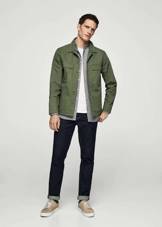Olivgrüne Shirtjacke kombinieren – 1089+ Herren Outfits