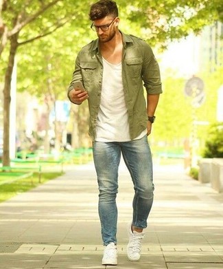 Olivgrüne Shirtjacke kombinieren – 1089+ Herren Outfits