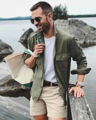 Olivgrüne Shirtjacke kombinieren – 1089+ Herren Outfits