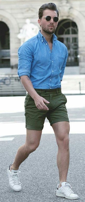 Olivgrüne Shorts kombinieren – 430 Herren Outfits