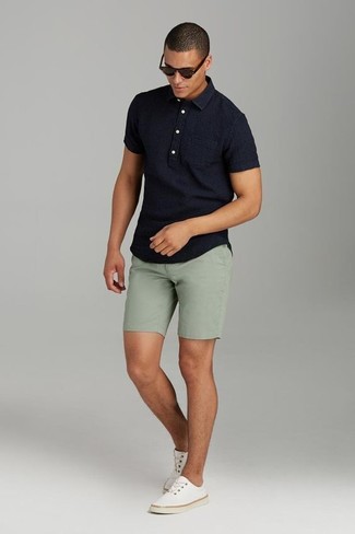 Olivgrüne Shorts kombinieren – 430 Herren Outfits
