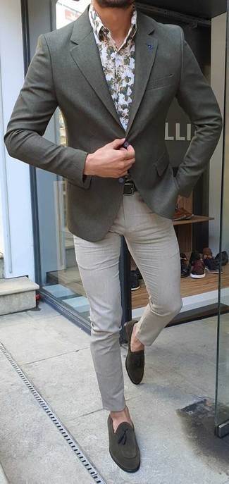 Welche Sakkos mit olivgrüner Slipper mit Quasten zu tragen – 35 Herren Outfits