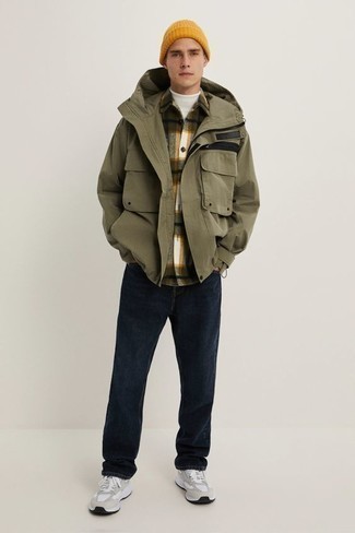 Olivgrüne Windjacke kombinieren – 114 Herren Outfits