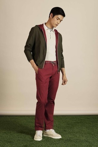 Olivgrüne Windjacke kombinieren – 114 Herren Outfits