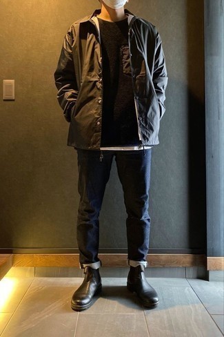 Olivgrüne Windjacke kombinieren – 114 Herren Outfits