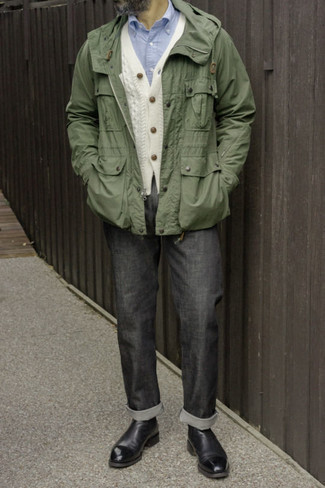 Olivgrüne Windjacke kombinieren – 114 Herren Outfits