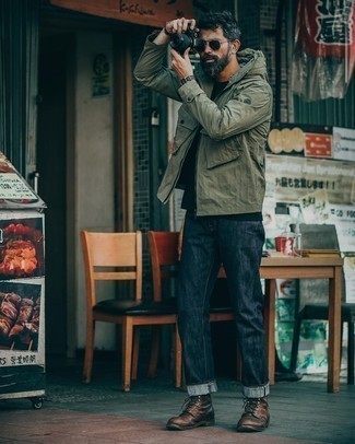 Olivgrüne Windjacke kombinieren – 114 Herren Outfits