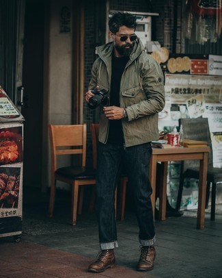 Olivgrüne Windjacke kombinieren – 114 Herren Outfits