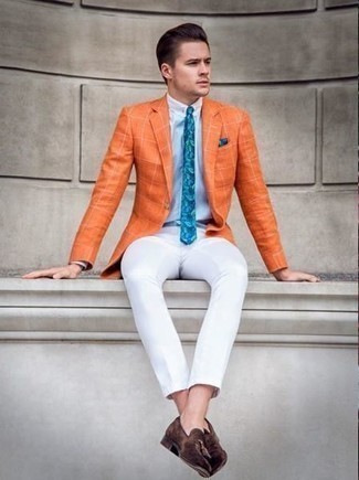 Orange Jacke mit Karomuster kombinieren – 4 Sommer Herren Outfits