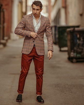 Orange Jacke mit Karomuster kombinieren – 4 Sommer Herren Outfits
