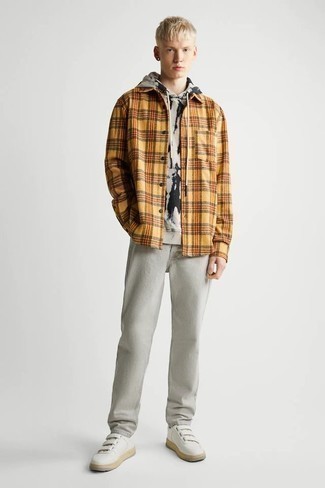 Orange Flanell Langarmhemd kombinieren – 17 Herren Outfits