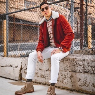 Orange Harrington-Jacke kombinieren – 14 Herren Outfits