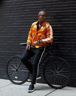 Orange Harrington-Jacke kombinieren – 14 Herren Outfits