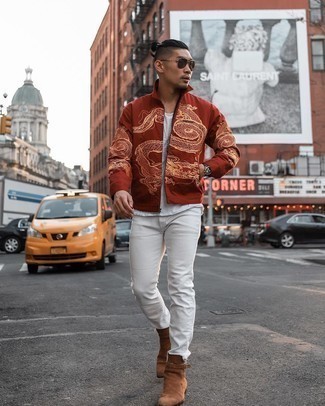 Orange Harrington-Jacke kombinieren – 14 Herren Outfits