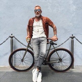 Orange Lederuhr kombinieren – 27 Herren Outfits