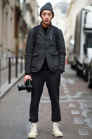 Welche Freizeitstiefel mit orange Langarmhemdes zu tragen – 17 Herren Outfits