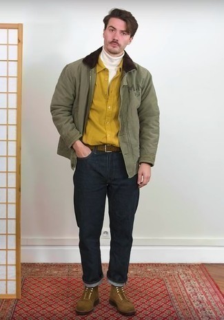 Welche Freizeitstiefel mit orange Langarmhemdes zu tragen – 17 Herren Outfits
