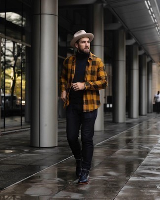 Welche Freizeitstiefel mit orange Langarmhemdes zu tragen – 17 Herren Outfits