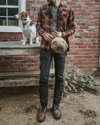 Welche Freizeitstiefel mit orange Langarmhemdes zu tragen – 17 Herren Outfits
