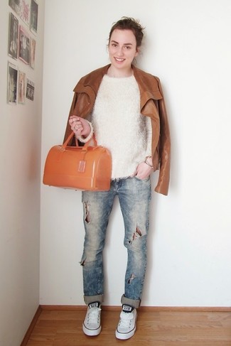 Orange Gummi Satchel-Tasche kombinieren – 29 Damen Outfits