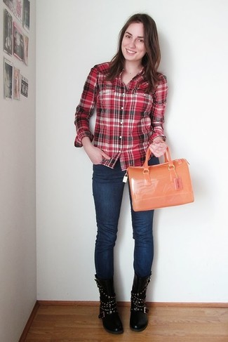 Orange Gummi Satchel-Tasche kombinieren – 29 Damen Outfits