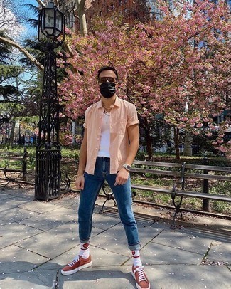 Orange Kurzarmhemd kombinieren – 208 Herren Outfits