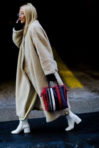 mehrfarbige vertikal gestreifte Shopper Tasche aus Leder von Love Moschino