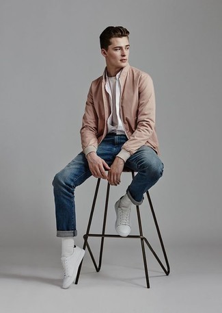 Rosa Bomberjacke kombinieren – 25 Herren Outfits