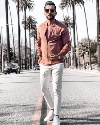 Rosa Bomberjacke kombinieren – 25 Herren Outfits