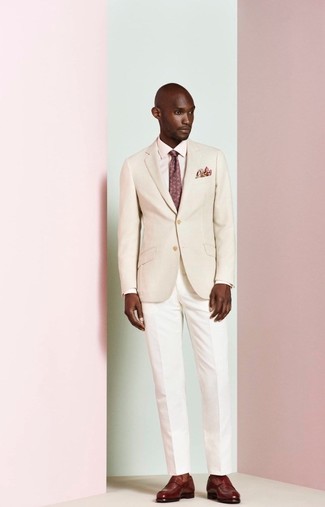 Rosa bedruckte Krawatte kombinieren – 21 Herren Outfits