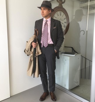 Rosa bedruckte Krawatte kombinieren – 21 Herren Outfits