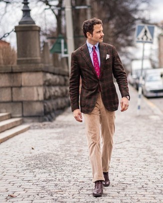 Rosa bedruckte Krawatte kombinieren – 21 Herren Outfits