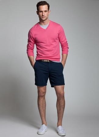 Rosa Pullover kombinieren – 311 Herren Outfits