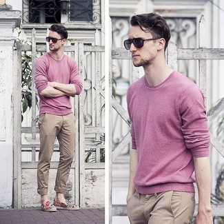 Rosa Pullover kombinieren – 232 Frühling Herren Outfits