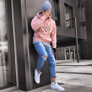 Rosa Pullover kombinieren – 232 Frühling Herren Outfits