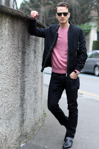 Rosa Pullover kombinieren – 232 Frühling Herren Outfits