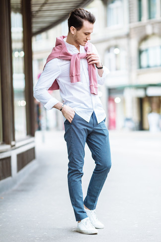 Rosa Pullover kombinieren – 232 Frühling Herren Outfits