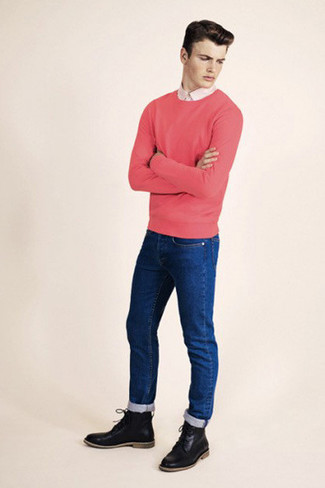 Rosa Pullover kombinieren – 232 Frühling Herren Outfits