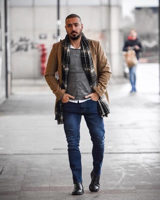 Schal mit Schottenmuster kombinieren – 173 Herren Outfits kalt Wetter