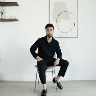 schwarzer Polo Pullover von Calvin Klein