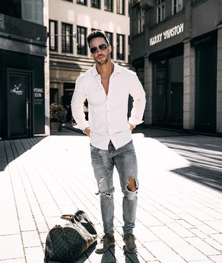 Bedruckte Ledertaschen kombinieren – 16 Frühling Herren Outfits