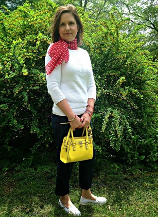 gelbe Lederhandtasche von Saint Laurent