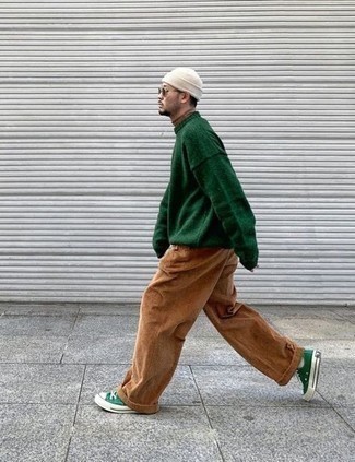 grüne Segeltuch niedrige Sneakers von Gucci