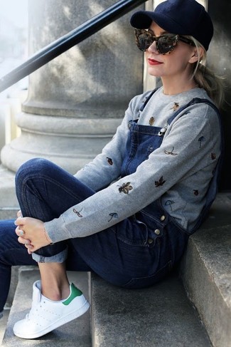 dunkelblaue Jeans Latzhose von Stella McCartney
