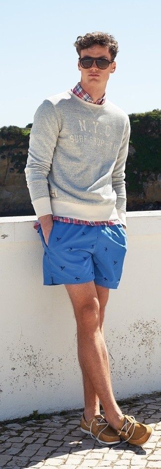 blaue bedruckte Shorts von Comme des Garcons