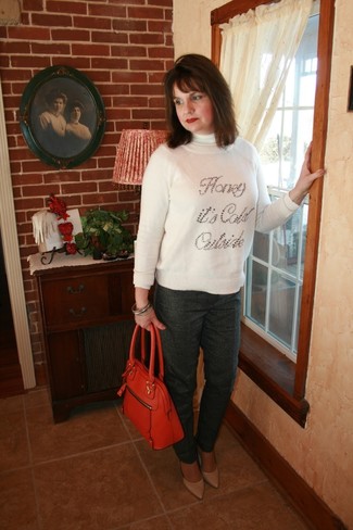 weißer Pullover mit einem Rundhalsausschnitt von Stella McCartney