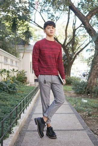 roter Pullover mit einem Rundhalsausschnitt von Junya Watanabe