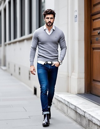 schwarze Chukka-Stiefel aus Leder von Silver Street