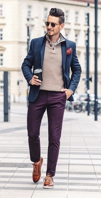 Welche Sakkos mit lila Chinohose zu tragen – 21 Herren Outfits